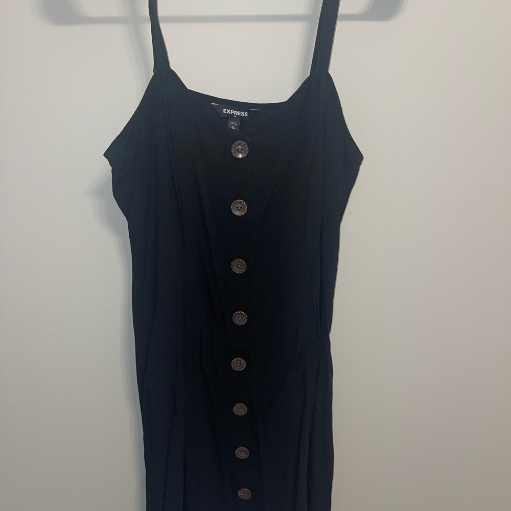 Express black button down dress